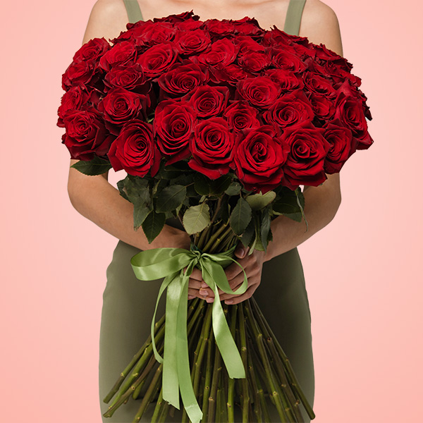 Букет из 51 красной розы Премиум Эквадор