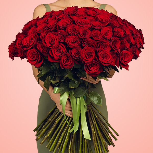 Букет из 101 красной розы Премиум Эквадор